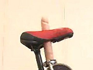 Super Horny Japanese Pet Reaches Orgasm Riding a Sybian Bicycle